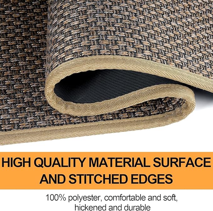 SUMLANS Kitchen Mat 1 PCS, Cushioned Non Slip Rugs for Kitchen Floor, Absorbent Runner Comfort Standing Mats Washable for Kitchen, Office, Home (Brown, 17.3"x79")