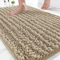 Yimobra Bathroom Rugs Non Slip Washable 24x17 Inch - Ultra Soft Absorbent Chenille Bath Mat, Quick Dry Shaggy Floor Carpet for Tub Shower, Camel Home Decor Accessories