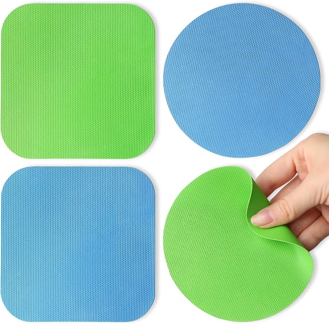 Aixoom Rubber Jar Opener Pads Set of 4, Round Heat-insulated Non-Slip Gripper Pads for Jars, Kitchen Tool for Easy Opening (Circle and Square)