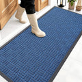 OLANLY Front Door Mat Outside Entrance 59x23, Absorbent, Heavy Duty Sturdy Natural Rubber Doormat Indoor Outdoor, Non-Slip, Stain and Fade Resistant, Low Profile Floor Mat for Entryway, Ocean Blue