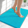OLANLY Thick Small Bathroom Rugs 24x16, Extra Soft Absorbent Chenille Bath Rugs, Rubber Backing, Machine Wash Dry, Bath Mats for Bathroom Floor, Tub and Shower, Home Decor Accessories, Aqua Sky