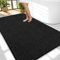 OLANLY Thick Large Bathroom Rugs 59x35, Extra Soft Absorbent Chenille Bath Rugs, Rubber Backing, Machine Wash Dry, Bath Mats for Bathroom Floor, Tub and Shower, Home Decor Accessories, Black