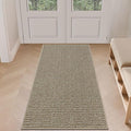 BEQHAUSE Dirt Trapper Door Mat 24" x 60", Non-Slip Washable Doormats Entrance Mat, Dirt Resistant and Absorbent Welcome Mat, Low Profile Floor Mats for Front Back Door and Entryway, Light Beige