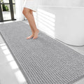 OLANLY Thick Bathroom Runner Rugs 70x24, Extra Soft Absorbent Chenille Bath Rugs, Rubber Backing, Machine Wash Dry, Long Bath Mats for Bathroom, Tub and Shower, Home Decor Accessories, Light Grey