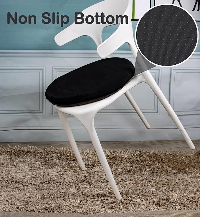 Sigmat Memory Foam Seat Cushion Anti-Slip Soft Round Stool Cushion Chair Pad 13 Inch Black