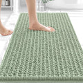 OLANLY Bathroom Rug Mat 34x21, Thick Soft and Absorbent Chenille Bath Mat, Non-Slip Rubber Backing, Machine Washable Quick Dry Bath Rugs for Tub Shower Floor, Home Decor Accessories, Sage Green