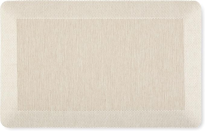 MARTHA STEWART Mira Modern Heathered Anti-Fatigue Air-Infused Kitchen Mat, Beige, 19.6"x32"
