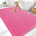 OLANLY Large Bathroom Rugs 70x46, Extra Soft Absorbent Chenille Bath Rugs, Rubber Backing Quick Dry, Machine Washable Bath Mats for Bathroom Floor, Tub and Shower, Home Decor Accessories, Hot Pink