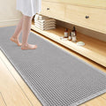 Smiry Waffle Bath Mat 72x24, Extra Soft Absorbent Bathroom Rugs, Non Slip Machine Washable Quick Dry Bath Rugs for Bathroom Floor, Tub, Shower, Home Decor Accessories, Light Grey