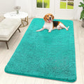 OLANLY Dog Door Mat for Muddy Paws 59x32, Absorbs Moisture and Dirt, Absorbent Non-Slip Washable Doormat, Quick Dry Chenille Mud Mat for Dogs, Entry Indoor Entryway Carpet for Inside Floor, Teal