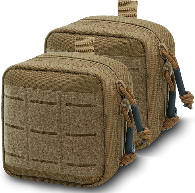 2 Pack Small Admin Pouch, 1000D Tactical Molle Mini Tool EDC Waist Belt Pouches Bag for Vest Backpack