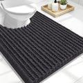 OLANLY Toilet Rugs U Shaped 24x20, Thick Soft and Absorbent Chenille Contour Bath Mat, Non-Slip Rubber Backing, Machine Washable Quick Dry Toilet Mat, Home Decor Accessories, Dark Grey