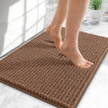 OLANLY Thick Small Bathroom Rugs 24x16, Extra Soft Absorbent Chenille Bath Rugs, Rubber Backing, Machine Wash Dry, Bath Mats for Bathroom Floor, Tub and Shower, Home Decor Accessories, Mocha