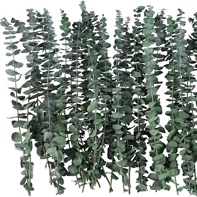 20 Pcs Dried Eucalyptus Stems 17" Real Eucalyptus for Shower Hanging 100% Made from Fresh Leaves, Wedding, Home, Farmhouse, DIY Spring Decor