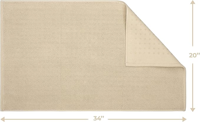 Cotton Paradise 100% Cotton Turkish Bathmat Rug, Soft Absorbent Quick Dry Non Slip, 20x34 Bathmat Rug, Beige