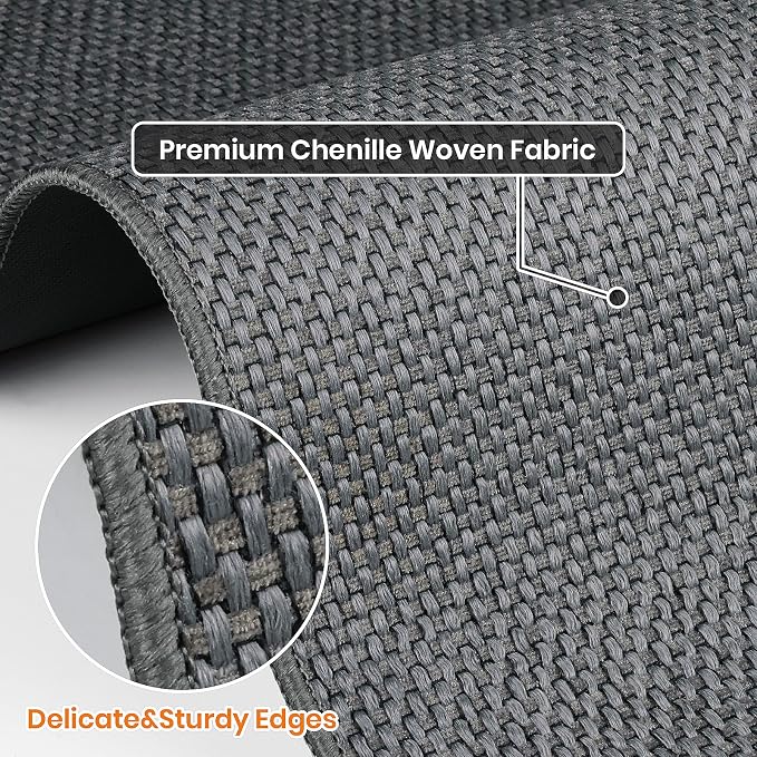 Kitchen Rugs and Mats, Non Slip Washable Set of 2 PCS, Absorbent Kitchen Mats for Floor, Kitchen Runner Rug, Rubber Backing, for Kitchen Decor, Front of Sink (Grey, 20’’*32’’+20’’*60’’)