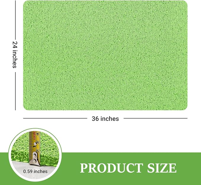 LuxStep Shower Mat Bathtub Mat,24x36 inch, Non-Slip Bath Mat with Drain, Quick Drying PVC Loofah Bathmat for Tub,Shower,Bathroom, Grass Green