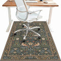 48"x72" Office Chair Mat for Hardwood Tile Floor, Under Desk Carpet Protector for Rolling Computer Chair Mat, Machine Washable Area Rug, Anti-Slip 1/5" Thick Low Pile Thin Vinyl Floor Mat, Deep Green