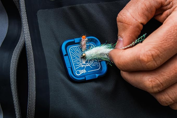Cling Fishing Products Mag Grab® Mini – Compact Magnetic Fly Holder/Fly Patch & Organizer for Fly Fishing Vest, hat, Waders and Fishing Packs (Center of Attention, Deep Green)