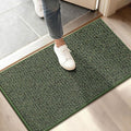 BEQHAUSE Dirt Trapper Door Mat 17" x 30", Non-Slip Doormats (Rolled-Up NO Creases) Washable Entryway Rugs, Dirt Resist and Absorbent Welcome Mat, Low Profile Floor Mats for Front Back Door, Green