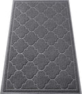 LuxStep Door Mat Large 17" x 30" Indoor Outdoor Doormat, Non-Slip Low-Profile Design Floor Mat, Durable Trap Dirt and Dust Front Door Welcome Mat for Entryway,Patio,Garage,High Traffic Areas, Grey
