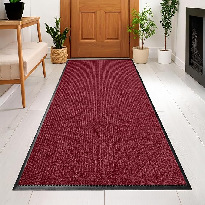 MaxMat® Extra Large Commercial Door Mat, Rubber Border Heavy Duty Door Mat, Waterproof, Low-Profile, Easy to Clean, Rubber Entry Mat. (Red, 4 x 8 Feet)