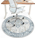 48"x48" Office Chair Mat for Hardwood Tile Floor, Under Desk Carpet Protector for Rolling Computer Chair Mat, Machine Washable Round Area Rug, Anti-Slip 1/5" Thick Low Pile Thin Floor Mat, Blue