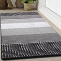 Kitinjoy Indoor Outdoor Door Mat, 71x47 Non-Slip Absorbent Dirt Trapper, Low-Profile Washable Inside Entrance Front Floor Mat, Sturdy Soft Entry Dotted Ombre Doormats for Entryway, Grey