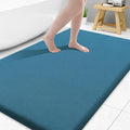 Smiry Memory Foam Bath Mat 40x32, Extra Soft and Absorbent Bathroom Mats, Non Slip Washable Carpet for Floor, Shower and Tub, Peacock Blue
