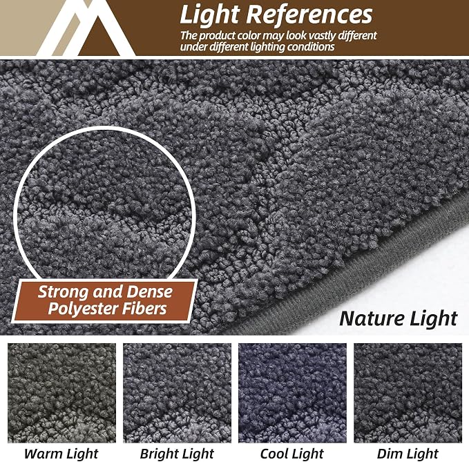 COSY HOMEER Kitchen Rugs 32"x48" Non-Slip Washable Kitchen Mats for Floor Absorbent Kitchen Carpet Soft Rugs for Kitchen,Sink Mat,Entrance,Area Rug,Dark Grey