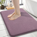 OLANLY Thick Memory Foam Small Bathroom Rugs 24x16, Extra Soft Absorbent Bath Rug, Quick Dry Bath Mat, Non-Slip, Machine Washable Carpet for Bathroom, Tub and Shower, Home Decor Accessories, Deep Plum
