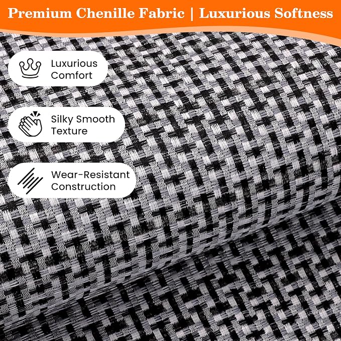 StepRite Kitchen Rugs, Kitchen Mats for Floor, 96"x24" Non-Slip Machine-Washable Kitchen Throw Rug, Absorbent Runner Rugs Office, Sink Standing Desk Mat, Decor Carpet, Black