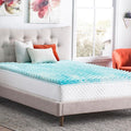 Linenspa 3 Inch Gel Memory Foam Mattress Topper – Egg Crate Style, Reversible for two feels – Promotes Airflow & Relieves Pressure Points – Full