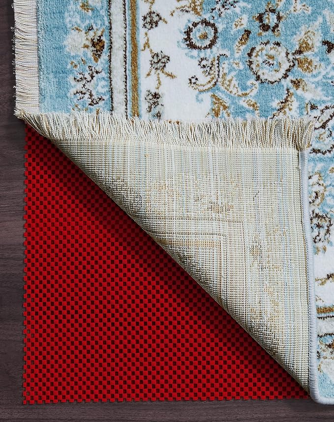 Veken 8x10 Ft Rug Pad Gripper for Hardwood Floors, Non Slip Red Rug Pads for Area Rugs, Thick Rug Grippers for Tile Floors, Under Carpet Anti Skid Mat, Keep Your Rugs Safe and in Place
