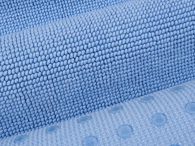 Cotton Paradise 100% Cotton Turkish Bathmat Rug, Soft Absorbent Quick Dry Non Slip, 20x34 Bathmat Rug, Sky Blue