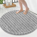 Smiry Bathroom Rugs Mat Round 24x24, Soft Absorbent Chenille Bath Rugs, Non Slip Rubber Backing Machine Washable Quick Dry Bath Mats for Bathroom Floor, Tub, Shower, Home Accessories, Light Grey
