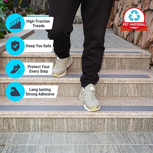 Lifegrip Anti Slip Traction Tape, 4 Inch x 38 Foot - Best Grip, Friction, Abrasive Adhesive for Stairs, Tread Step, Indoor, Outdoor, Grey (4" X 38')