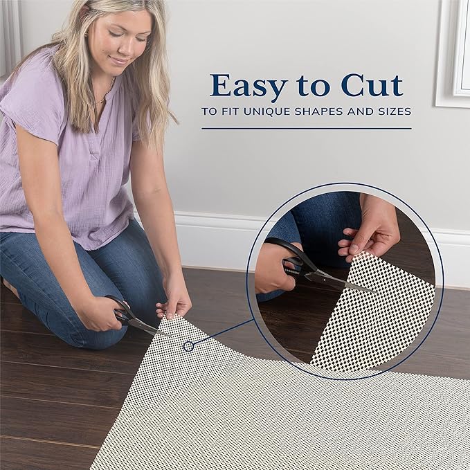 Veken 9x12 Ft Rug Pad Gripper for Hardwood Floors, Non Slip Rug Pads for Area Rugs, Thick Rug Grippers for Tile Floors, Under Carpet Anti Skid Mat, Keep Your Rugs Safe and in Place