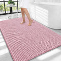 OLANLY Thick Large Bathroom Rugs 40x32, Extra Soft Absorbent Chenille Bath Rugs, Rubber Backing, Machine Wash Dry, Bath Mats for Bathroom Floor, Tub and Shower, Home Decor Accessories, Dusty Rose