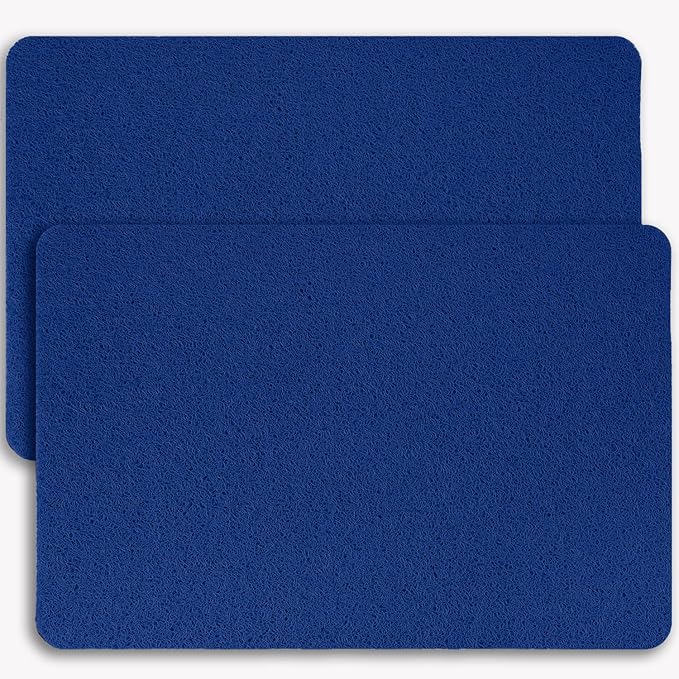 Hargiis Non-Slip Bathtub Mat, 2 Pack Anti Slip Shower Mat, Fast Drying Bathtub Mats, Foot Scrubber Mat, Anti Slip Mat for Tub, Floor, Bathroom, Kitchen, Home, Hotel (Navy Blue 24"×16"+24"×16")
