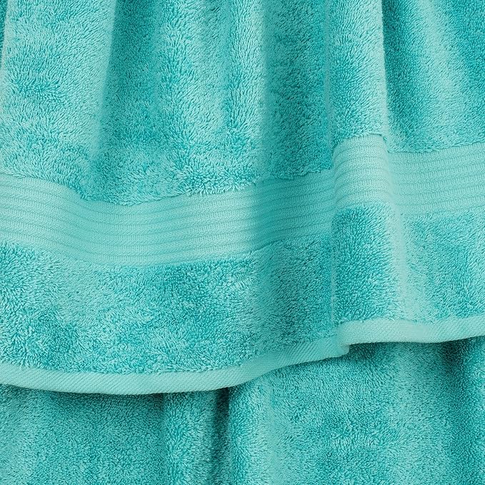 Cotton Paradise 100% Cotton Turkish Towel Set, Soft Absorbent Quick Dry, 4 Piece Washcloth Set, Turquoise