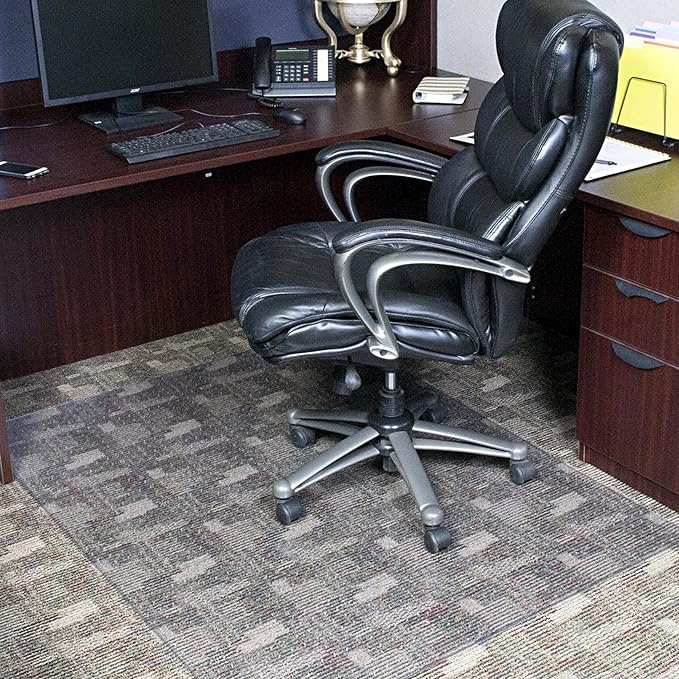 Dimex Office Chair Mat for Low‑Pile Carpet – 46" x 60" Clear Desk Floor Protector with Lip, Smooth Glide PVC