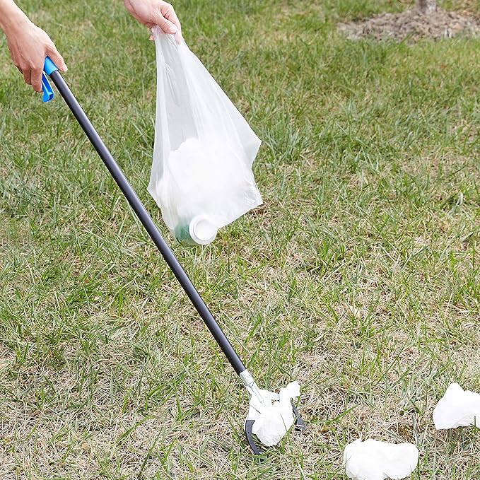 Amazon Basics Reacher Grabber Tool for Hard-to-Reach Areas, Sturdy Metal Trash Picker, Indoor & Outdoor Lightweight Pickup Tool, 38", 2-Pack