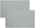 Tens Towels Pack of 2 Bath Mats 100% Cotton, 20 x 32 Inches, Super Absorbent, Hotel Quality Premium Floor Towels, Luxurious, Soft & Quick Dry, Not a Bathroom Rug, Cool Grey