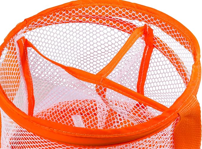 Handy Laundry Portable Shower Caddy – Collapsible Mesh Organizer with Handle, Quick Dry, Large Compartments for Dorm, College, Gym, Travel, Camp, Bathroom Essentials (Orange)