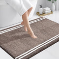PURRUGS Bathroom Rug Non-Slip Machine Washable 30" x 46", Super Absorbent and Quick Dry Shaggy Microfiber Bath Mat, Extra Soft and Plush Bath Rug for Bathtub, Shower, and Sink, Brown