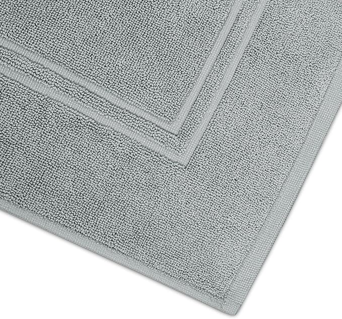 Tens Towels Pack of 2 Bath Mats 100% Cotton, 20 x 32 Inches, Super Absorbent, Hotel Quality Premium Floor Towels, Luxurious, Soft & Quick Dry, Not a Bathroom Rug, Cool Grey