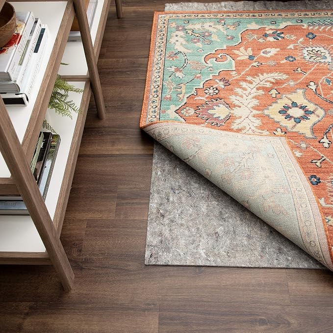 Mohawk Home Non Slip Rug Pad 8' 2" x 11' 8"- 1/4" Thick Felt + Latex Rubber Gripper - Dual Surface Cushion for Hardwood, Carpet, Tile Floors, Made in USA