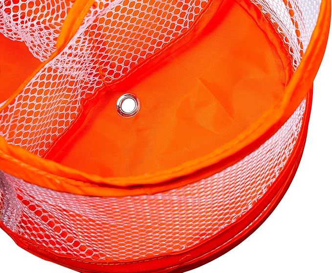 Handy Laundry Portable Shower Caddy – Collapsible Mesh Organizer with Handle, Quick Dry, Large Compartments for Dorm, College, Gym, Travel, Camp, Bathroom Essentials (Orange)