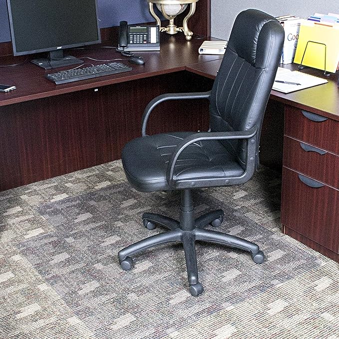 Dimex Office Chair Mat for Low‑Pile Carpet – 45" x 53" Clear Desk Floor Protector with Lip, Smooth Glide PVC for Rolling Chairs